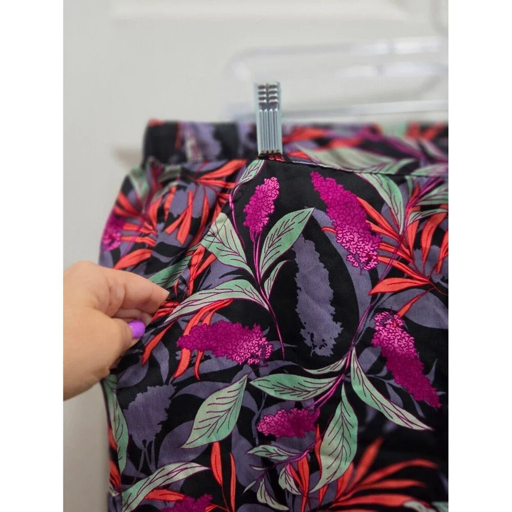 Isaac Mizrahi Sleepwear Tropical Pajama Set Floral Satin Plus Size 1X Lounge 2pc